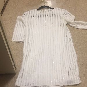 Sequins white dress